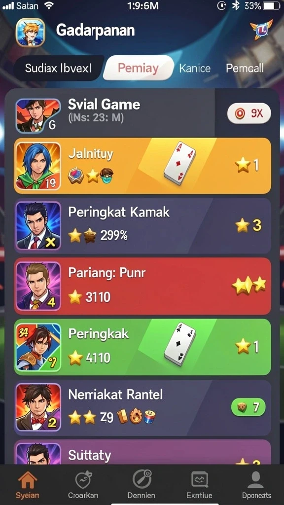 77lucks - Tampilan antarmuka aplikasi yang menarik.